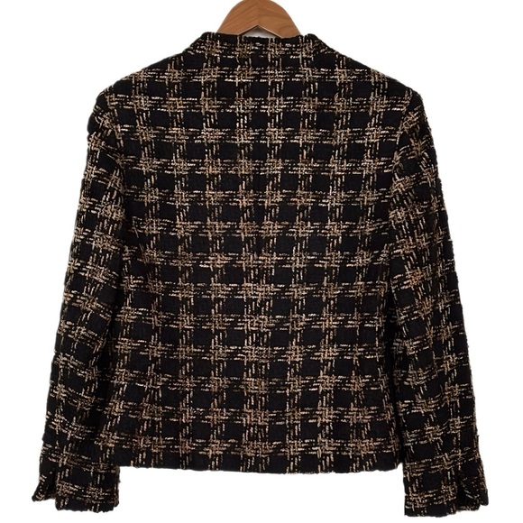 Talbots Vintage Black and Tan Plaid Blazer - Picture 3 of 4